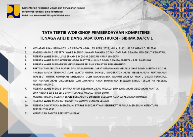 Tata Tertib Workshop SIBIMA 2022 | PDF | Teknologi & Rekayasa | Komputer