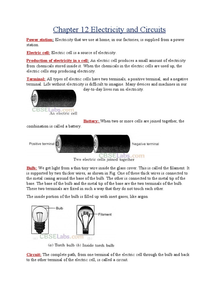 Electricity and Circuits Explained in 40 Characters | PDF | Electric ...