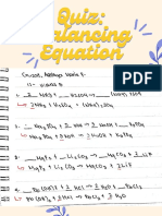 Balancing Equations