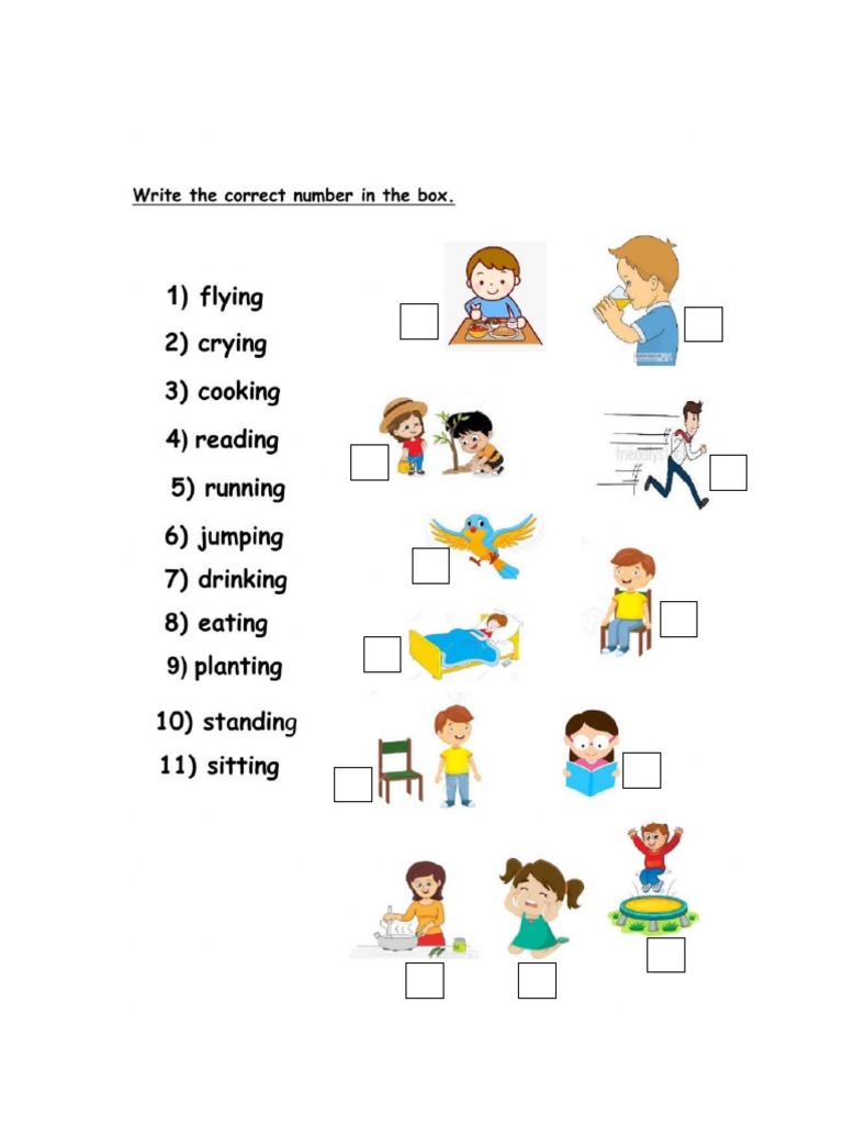 Verb Ing Worksheet | PDF