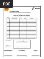 Contoh Surat Jalan Pengiriman Barang (Surat Pengantar 