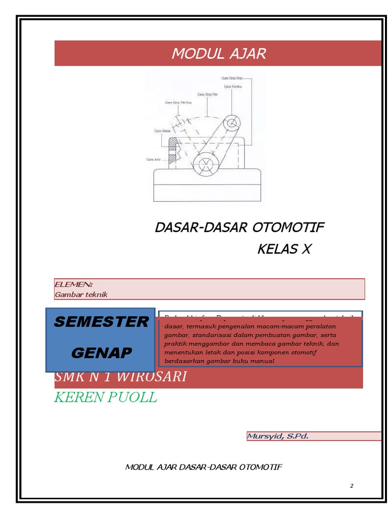 Modul Ajar Dasar Dasar Otomotif Pdf