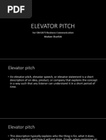 Elevator Pitch Notes