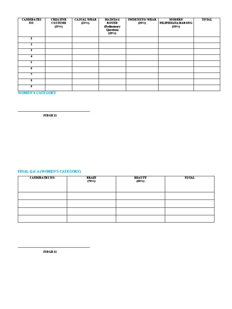 Criteria For Judging PDF