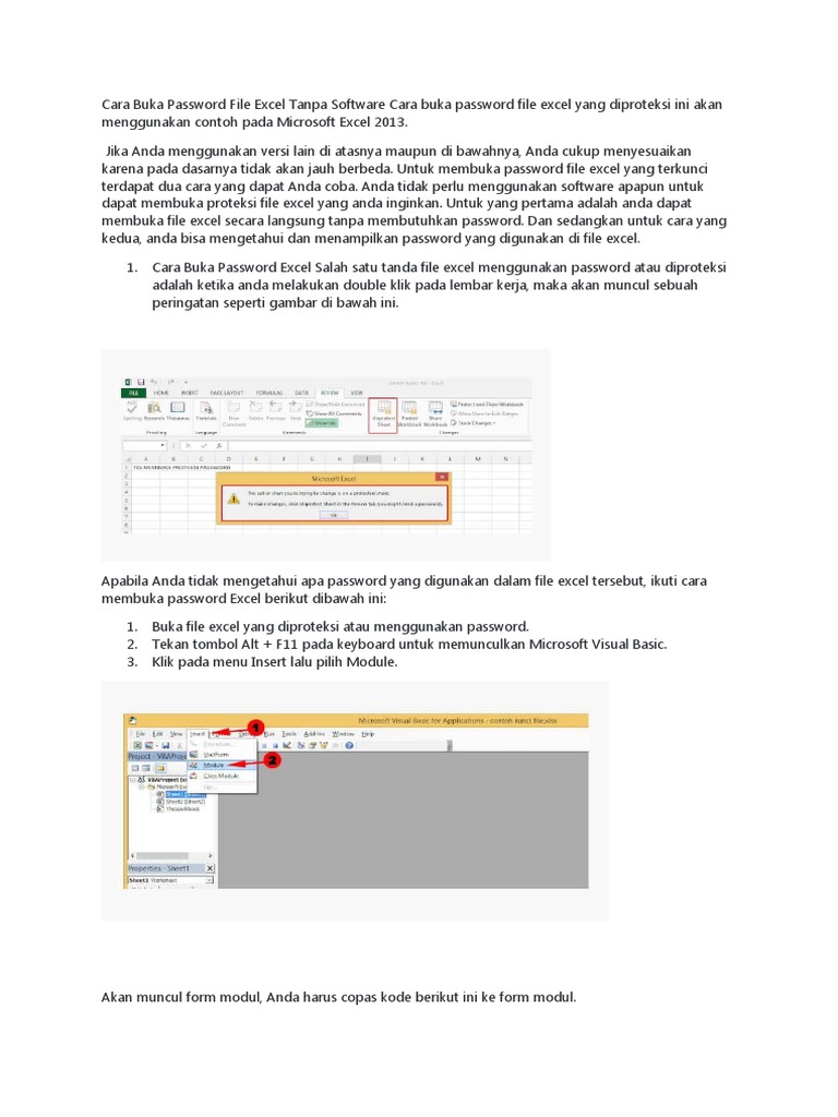 Cara Buka Password File Excel Tanpa Software Cara Buka Password File ...