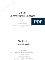 Control flow and Functions