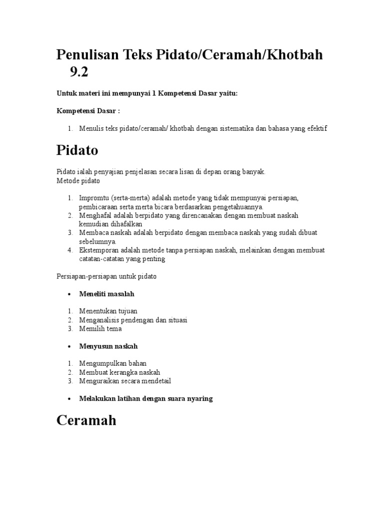 15 Penulisan Teks Pidato