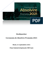 Desfasurator Ceremonie de Absolvire 2021