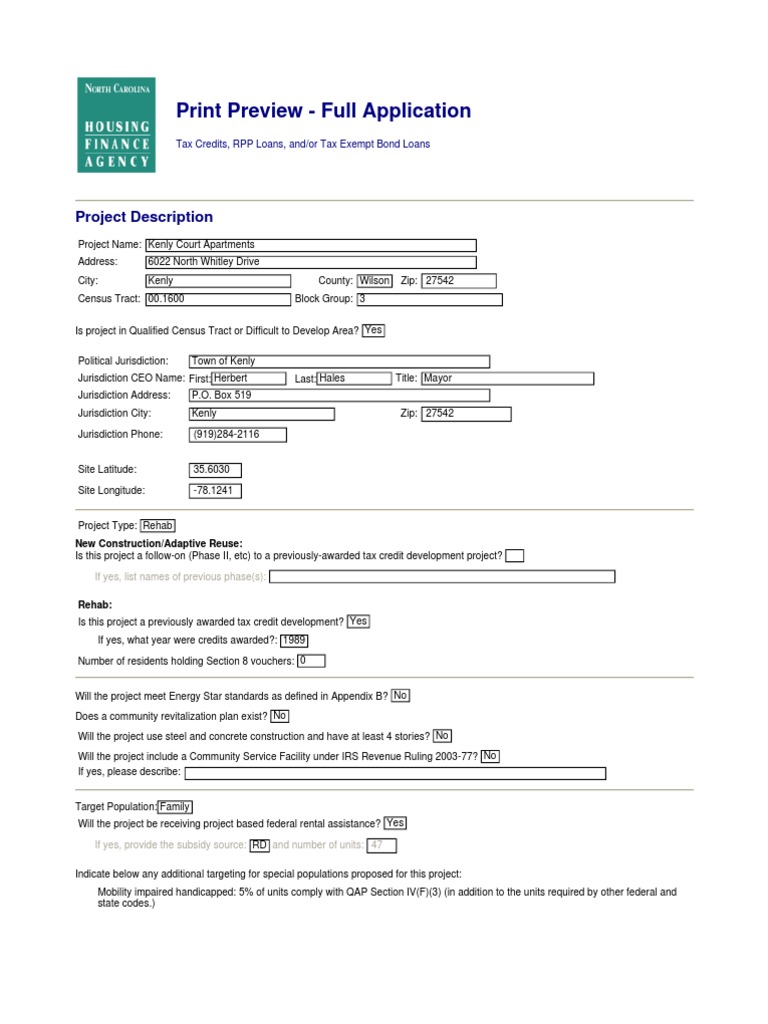 Kenly Court Apartments PDF Affordable Housing Debt