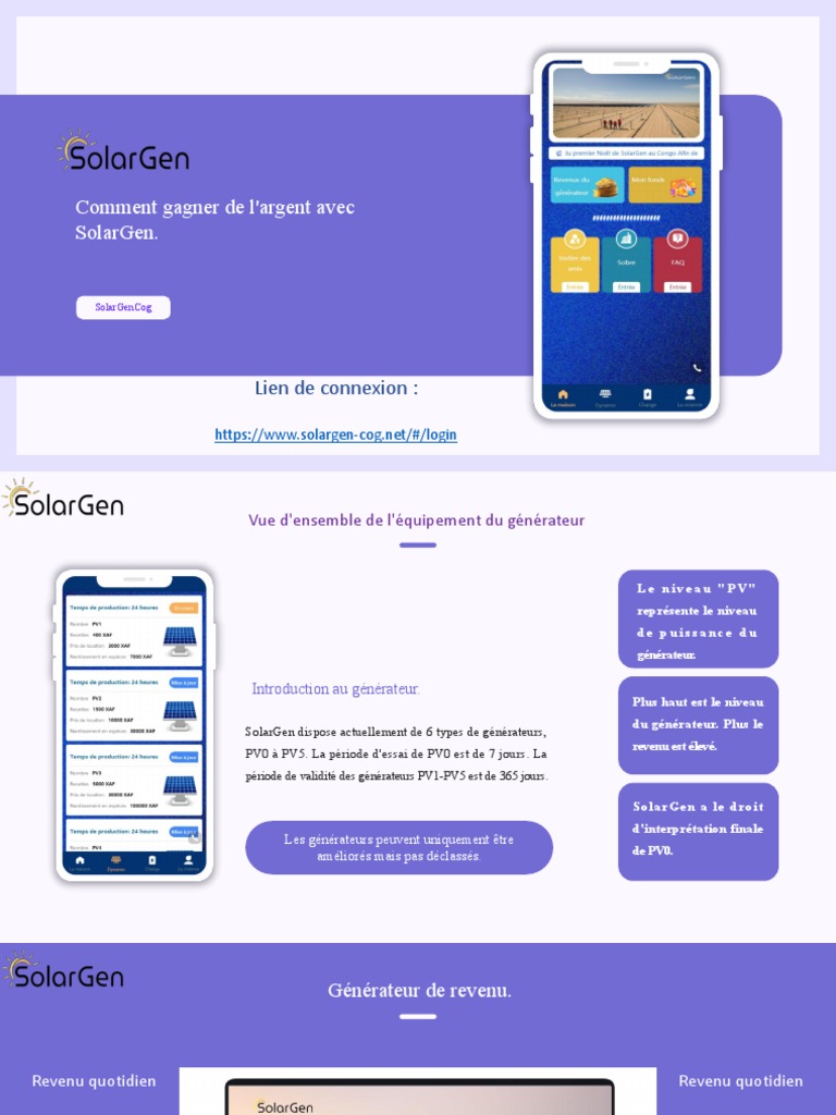 Gagner de l'argent avec SolarGen | PDF