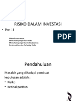 Risiko Dalam Investasi: - Part 11