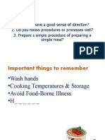 Simple meal preparation procedure
