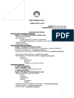 Direito Administrativo II - Plano de Aulas Práticas