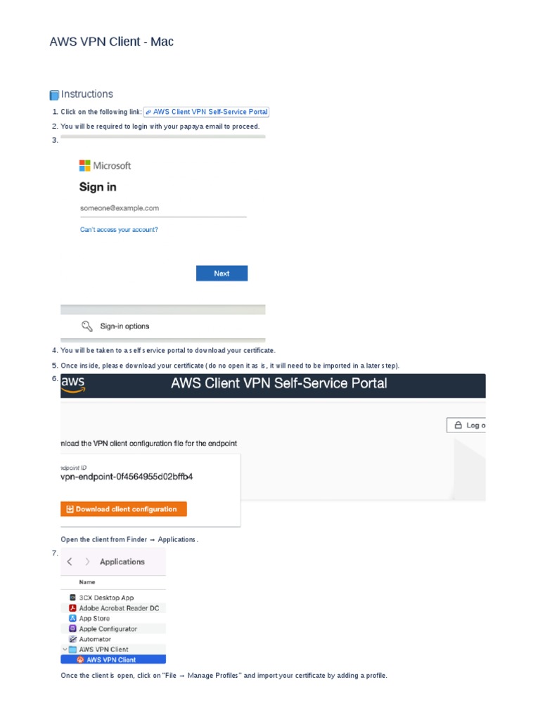 AWS VPN Client - Mac: Instructions | PDF