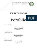 Engllsh Portfolio and Table of Content