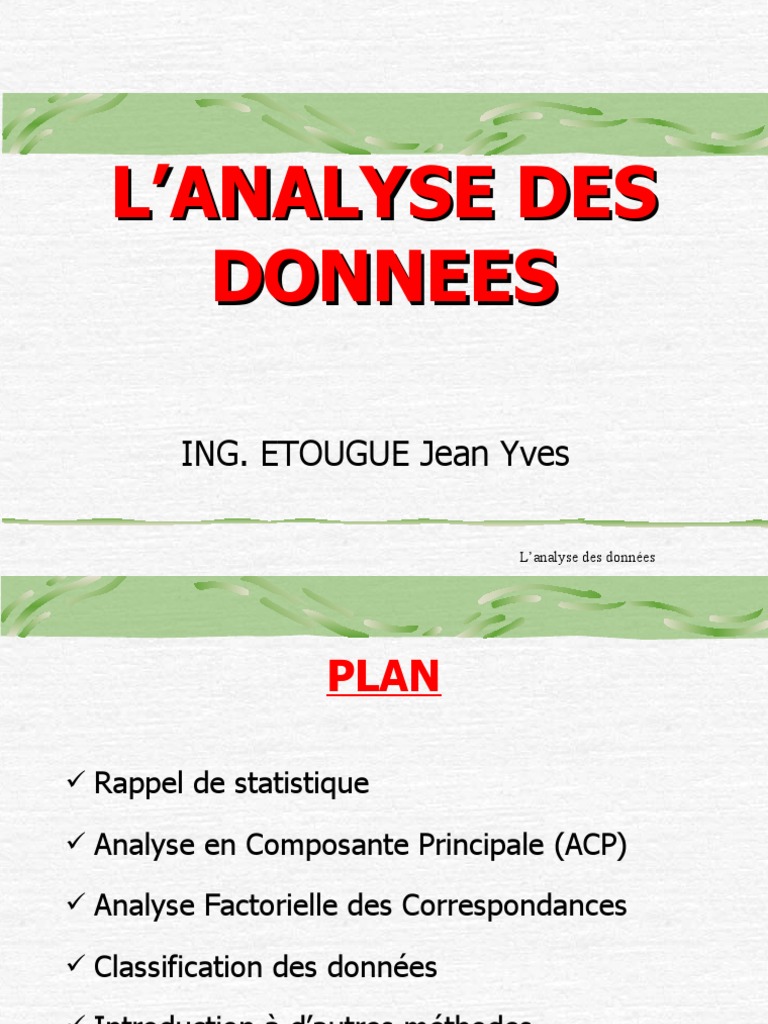 Analyse Statistique des Données | PDF | Analyse des données | Moyenne