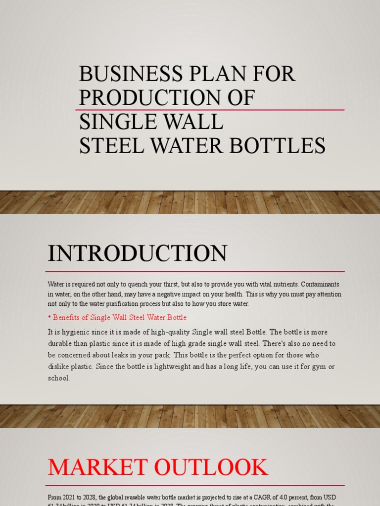 Single Wall Steel Water Bottle Business Plan PDF Entrepreneurship