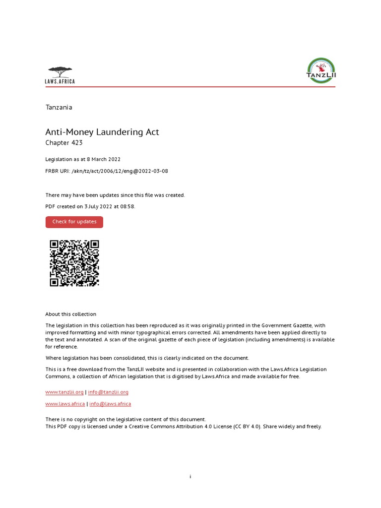 Anti-Money Laundering Act | PDF | Money Laundering | Terrorism Financing