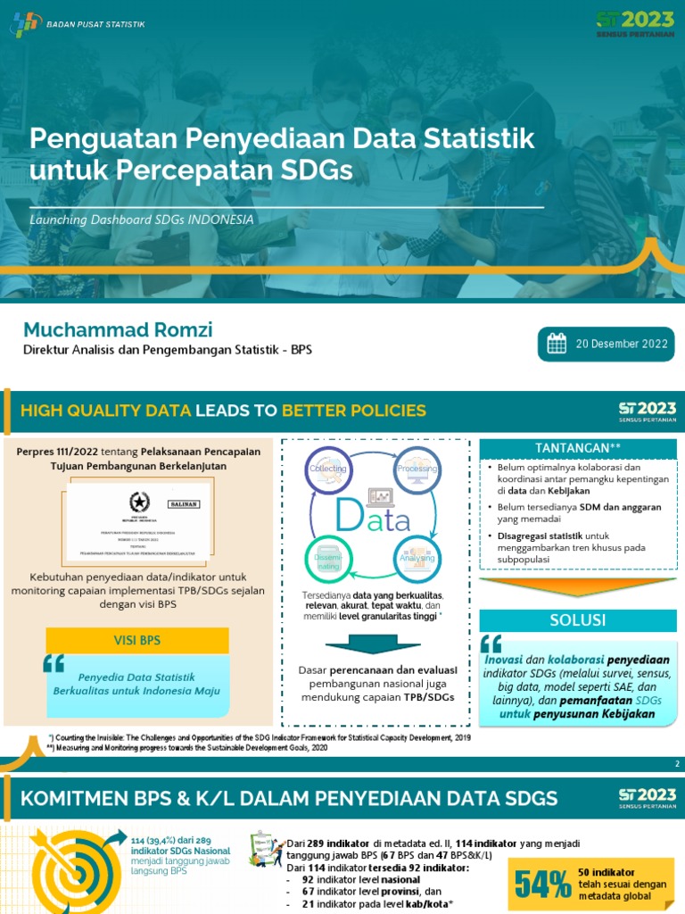Dashboard SDGs Indonesia: Data Berkualitas | PDF