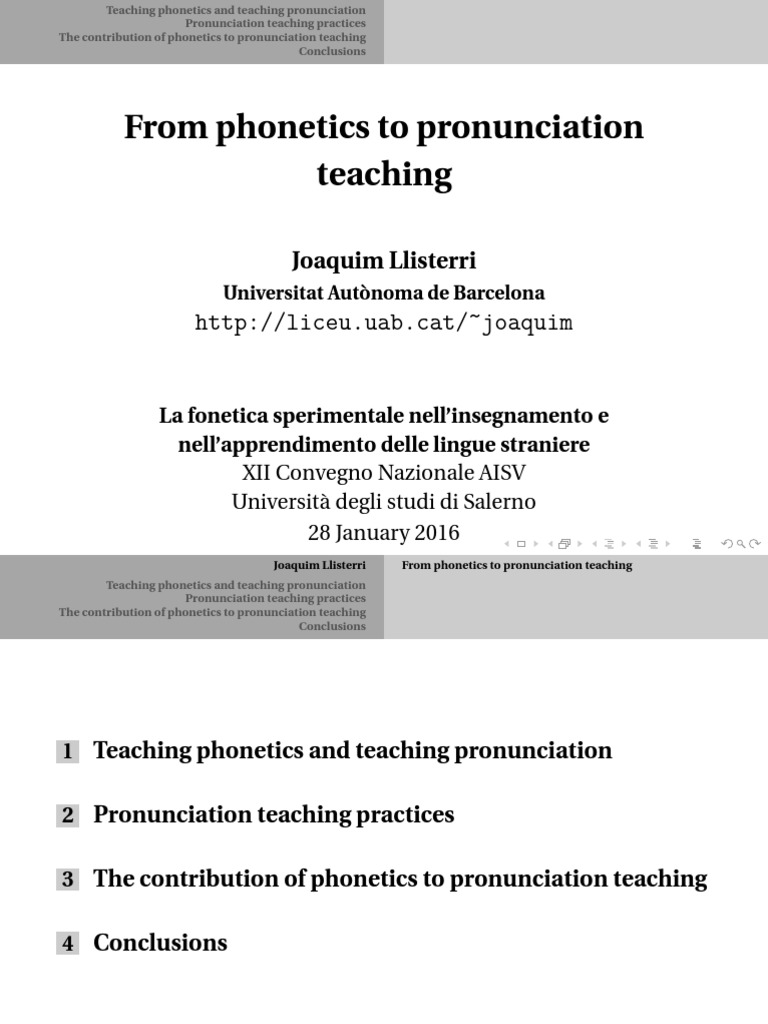 From To Pronunciation Teaching Download Free PDF
