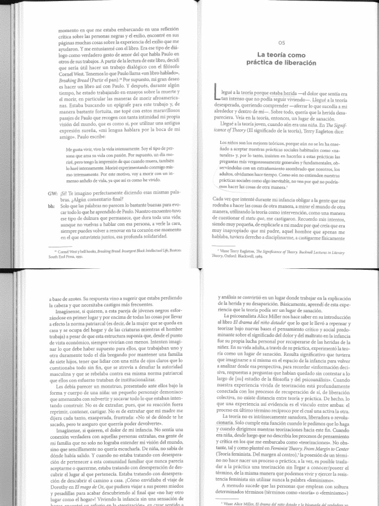 Bell Hooks Teoría Como Práctica de Liberación PDF