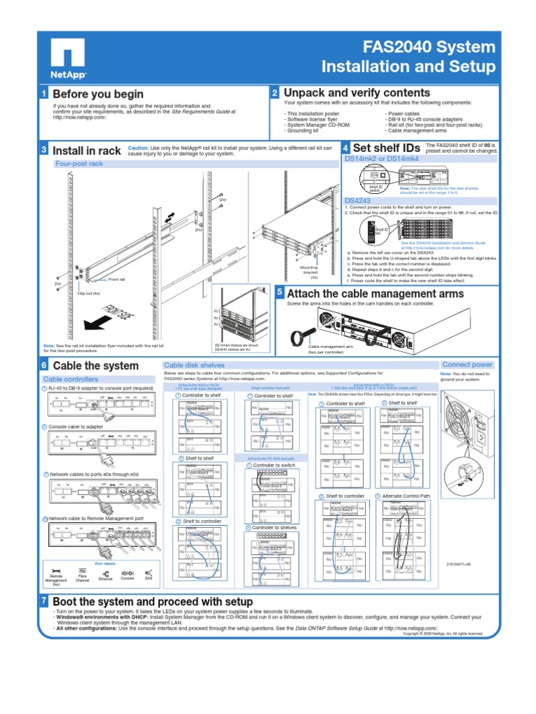 FAS2040 Install and Setup Diag | PDF | Electronics | Computer Architecture