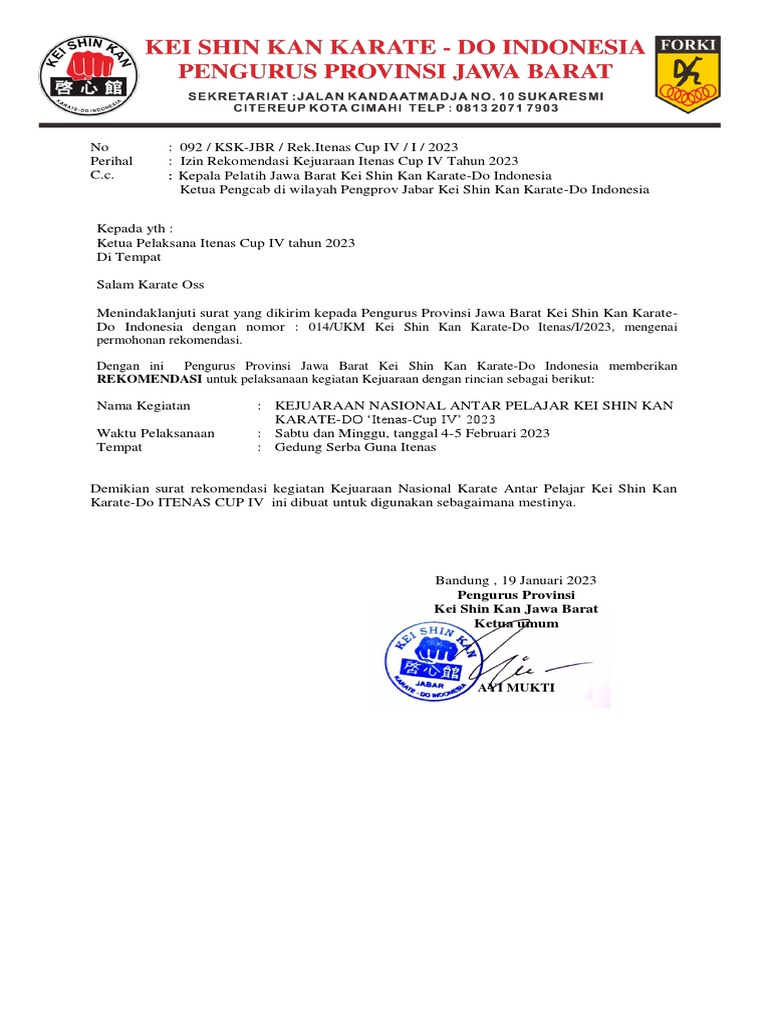 Surat Rekomendasi Pdf