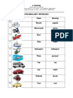 Vocabulary Vehicles