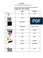 Vocabulary Our School