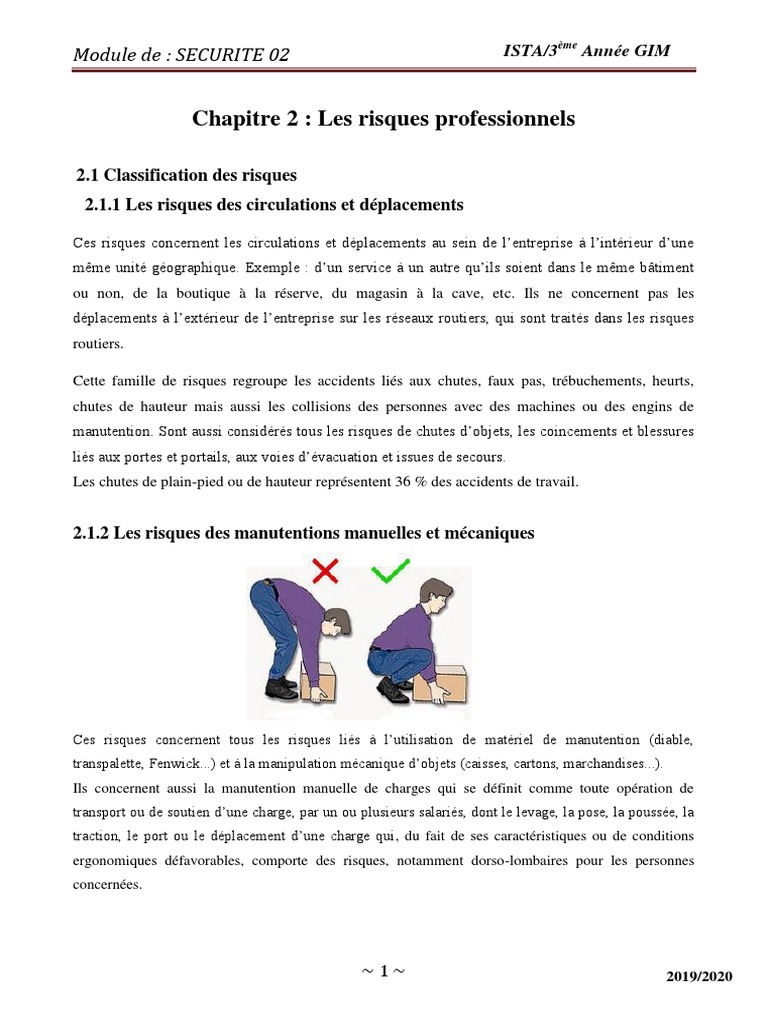 Chapitre 2 Les Risques Professionnels | Télécharger gratuitement PDF ...