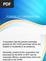 Powers of A Corporation