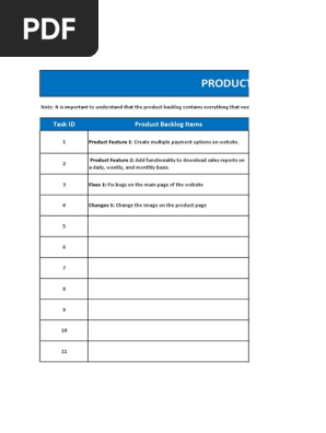 Product Backlog Template