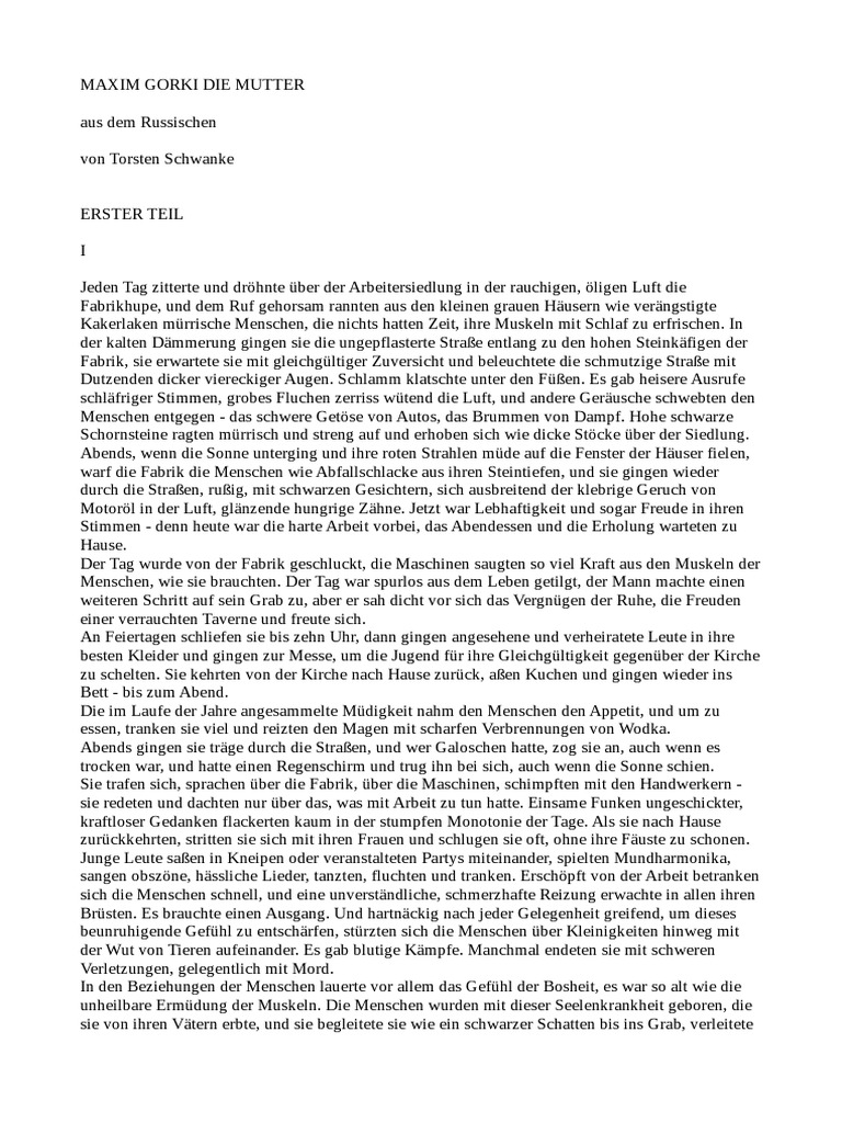 Maxim Gorki Die Mutter PDF