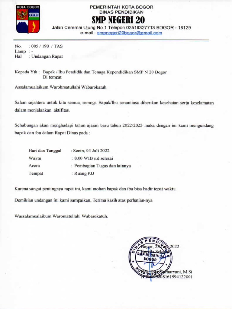 Undangan Rapat | PDF