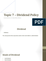 Topic 7 - Dividend Policy