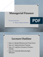Topic 11-14 - Market Efficiency, Capital Structure Theories, Long Sources of Finan