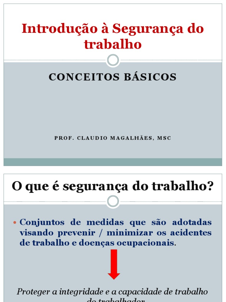Conceitos Fundamentais de Segurança do Trabalho | PDF | Fatores humanos ...