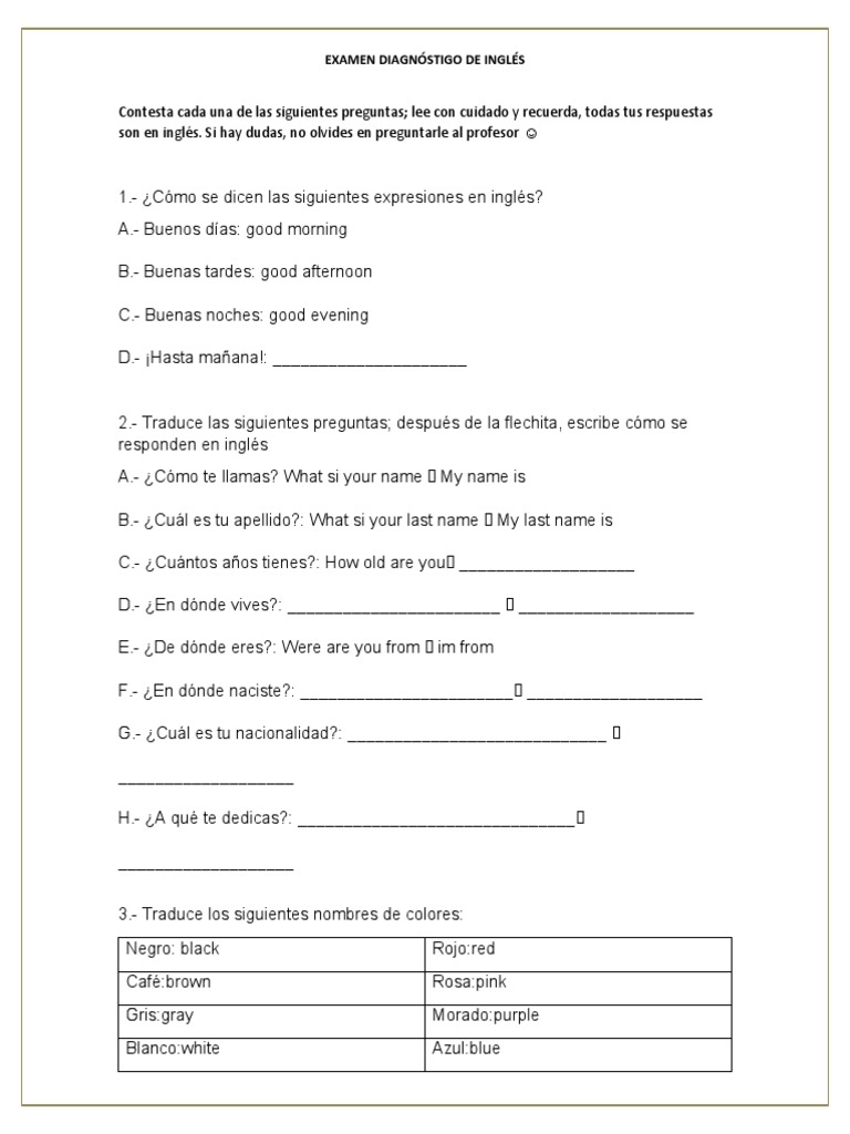 Diagnóstico English JHCL PDF