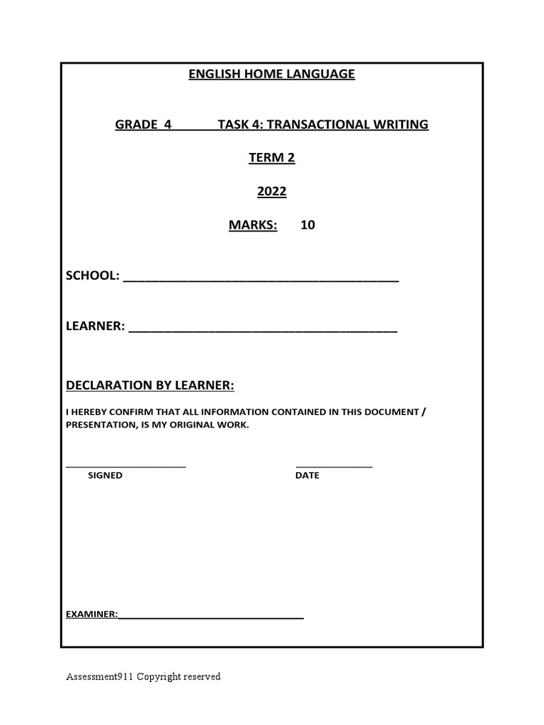 Covid 19 Col 2022 4eng Hl T2 Task 4 Transactional Writing Atp 05022022