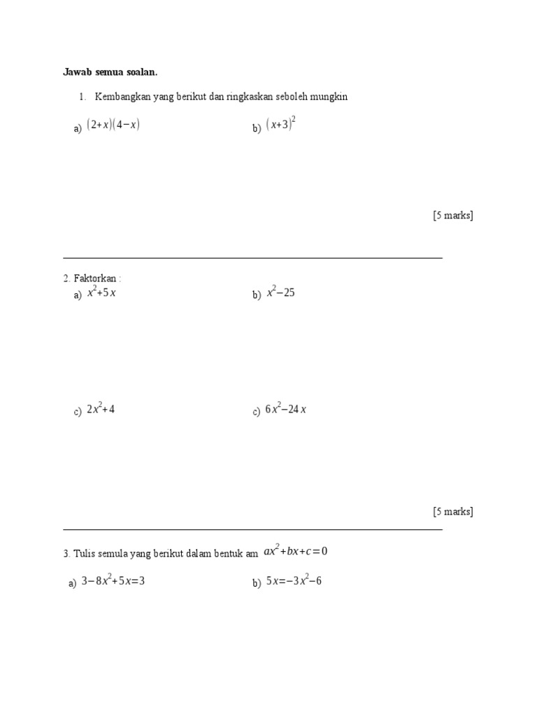 Midterm form 4 math pdf