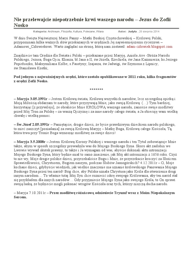 Zofia nosko nie przelewajcie niepotrzebnie krwi waszego narodu pdf