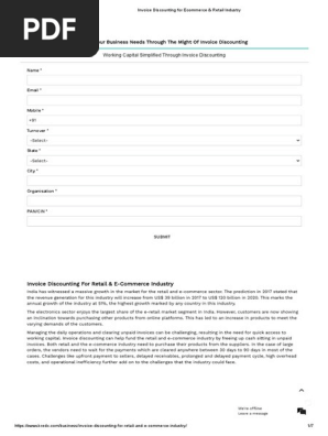 Invoice Discounting for Ecommerce & Retail Industry