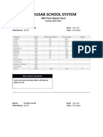 Musab School System: Mid Term Report Card