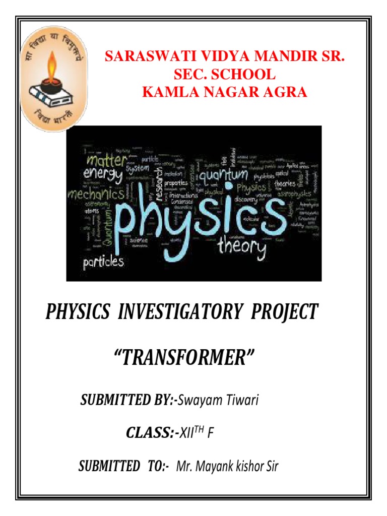 Physics Investigatory Project Transformer 1 23 Pdf Transformer