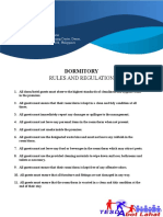 Dormitory Rules and Regulation