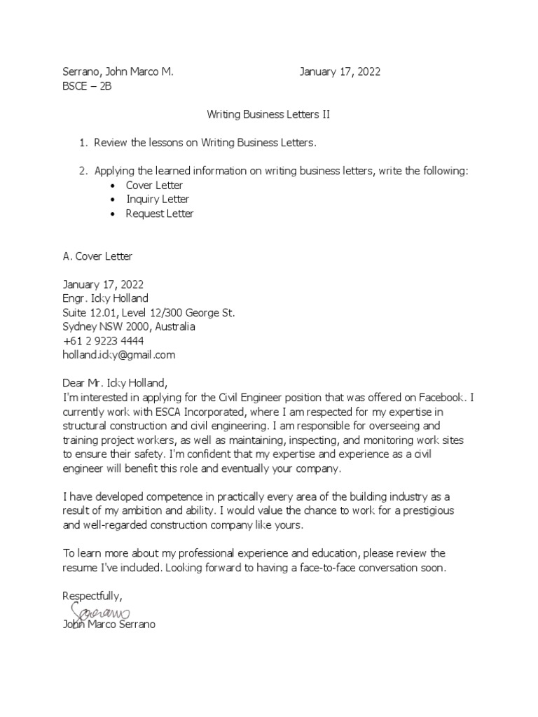 Writing Business Letters PDF