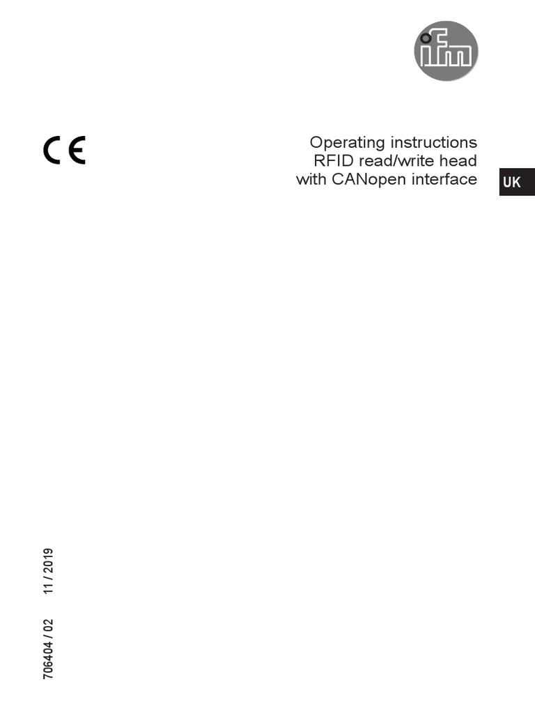 Operating Instructions Rfid Read/Write Head With Canopen Interface | PDF