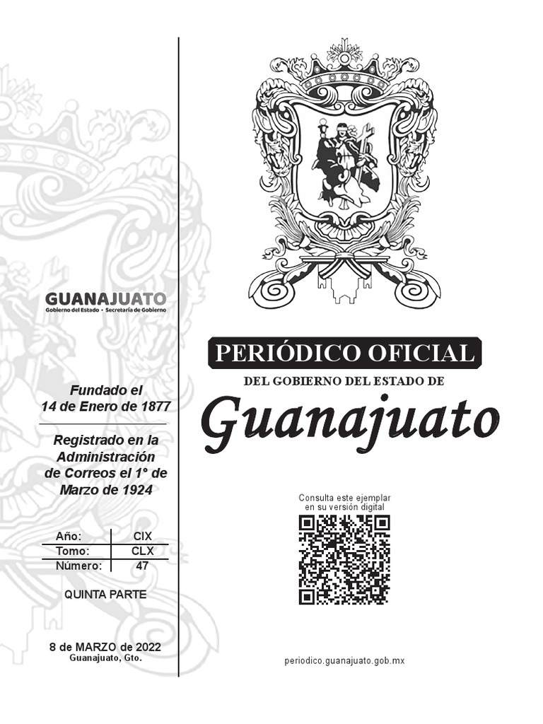 Guanajuato Guanajuato: Periódico Oficial | PDF