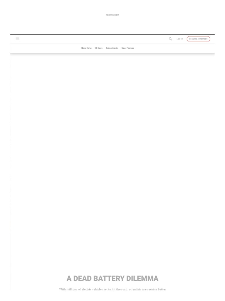 A Dead Battery Dilemma News Home All News Scienceinsider News Features