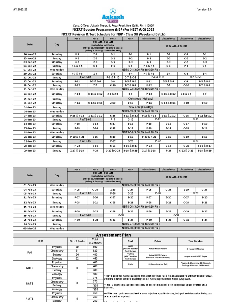 Nbp planner for neet 2023 for branches weekend version 2 0 pdf